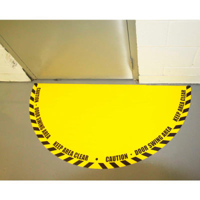 DuraStripe® complet 180 ° porte Swing signe, noir sur jaune, 21 "x 42"