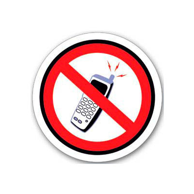 Durastripe 30" Round Sign - No Cell Phones - No Text