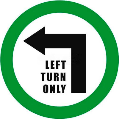 Durastripe 12" Round Sign - Left Turn Only