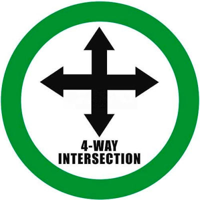 Durastripe 12" Round Sign - 4-Way Intersection