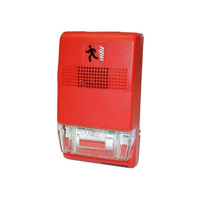 Edwards, signalisation, EG1RT-feu, plaque décorative Genesis pour deux groupes ou 4" boîtes carrées, rouge, marqué de feu