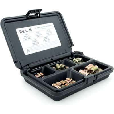 E-Z Hex™ Kit d'assortiment d'inserts filetés pour le bois mou - Plan - 8-32 à 5/16-18 - EZ-A800 (en)