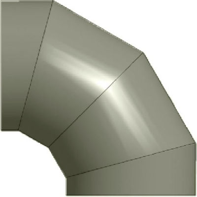Zip-A-Duct™ 12" diamètre coude 90 ° gauche gris