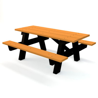 Global Industrial™ 6 ft. Recycled Plastic A-Frame Rectangular Picnic Table - Cedar
