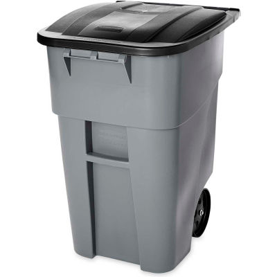 Rubbermaid 9W27 Brute® Rollout 50 Gallon Large Mobile Container- Gray with Lid
