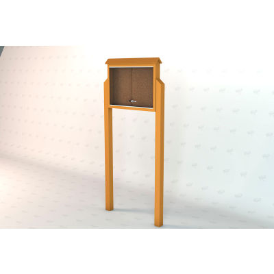 Frog Furnishings Medium Message Center, Recycled Plastic, One Side, Two Posts, Cedar, 36"W x 26"H
