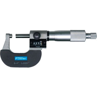 Fowler 52-224-001-1 0-1 » Mechanical Outside Micrometer W/Digital Counter & Ratchet Stop Thimble