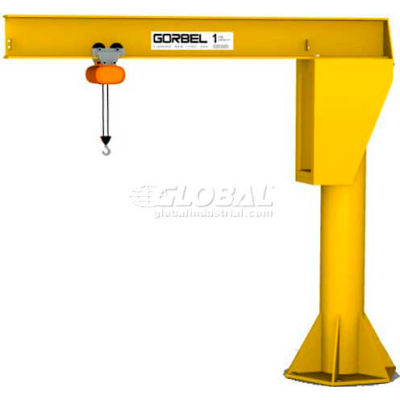Gorbel® HD gratuit permanent Jib Crane, 10' Span & 8' hauteur sous poutre, 500 Lb capacité