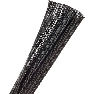 Techflex Flexo F6 Split Wrappable Sleeve 3/4 » Dia., 50', Noir