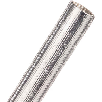 Techflex Thermashield Tube en fibre de verre aluminisé 1 » Dia., 250', Argent
