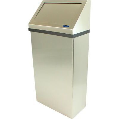 Frost Stainless Steel Wall Mount Trash Can W/Spring Load Lid, 11 Gallon