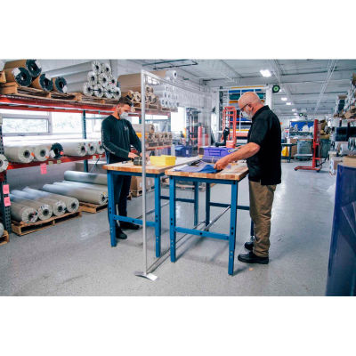 Global Industrial Floor Supported Personal Safety Workbench Partition 60"W x 60"H - Clear