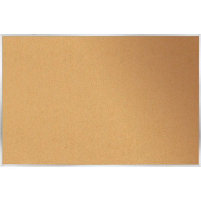 Gand 4' x 10' Bulletin Board - Surface naturelle de liège - Cadre argenté