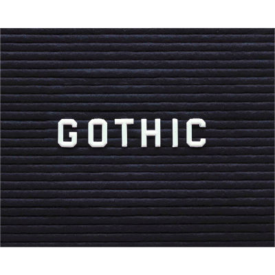 Ghent Gothic Letter Set - 1" Plastic White