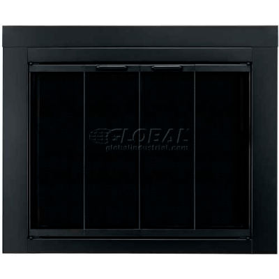 Foyer agréable Ascot cheminée verre porte noir AT 1001 37-1/2" L x 33" H