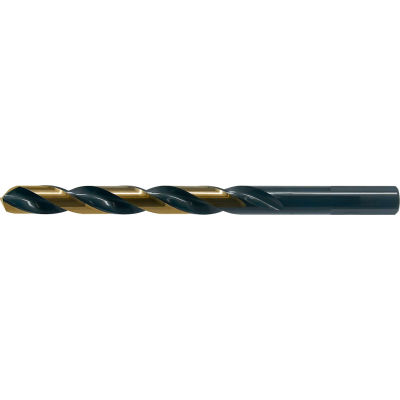 Cle-Line 1878 1/4-E HSS Heavy-Duty Black & Gold 135 Split Point 3-Flatted Shank Jobber Length Drill - Qté par paquet : 12