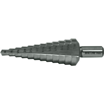 Cle-Line 1874 3/16-1/2 x 1/16 HSS Heavy-Duty Bright 118 Step Drill