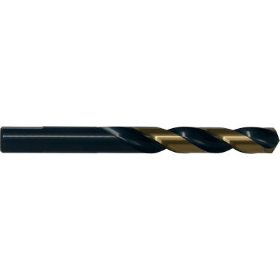 Cle-Line 1875R 17/64 HSS H.D.Black & Gold 135 Split Point 3-Flatted shank Mechanics Length Drill - Qté par paquet : 12