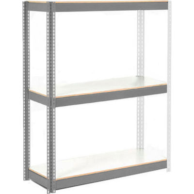 Global Industrial 3 Shelf, Extra Heavy Duty Boltless Shelving Add On, 72"Wx48"Dx84"H, Laminate Deck