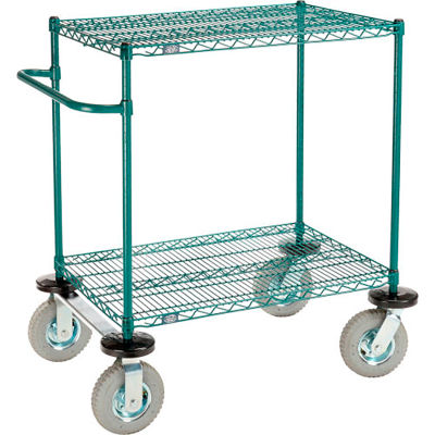 Chariot d’étagère Nexel® 2, Poly-Green®, 36"L x 24"L x 43"H, roulettes rigides pneumatiques
