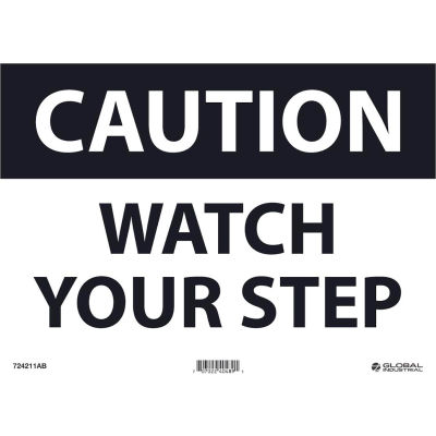 Global Industrial™ Attention Watch Your Step, 10x14, Aluminium