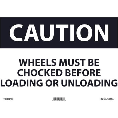 Global Industrial™ Les roues de prudence doivent être chocked avant le chargement, 10x14, plastique rigide