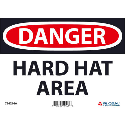 Global Industrial™ Danger Hard Hat Area, 7x10, Aluminium