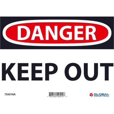 Global Industrial™ Danger Keep Out, 7x10, Aluminium