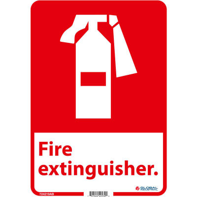 Global Industrial™ Fire Extinguisher Sign, 14x10, Aluminium