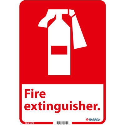 Global Industrial™ Fire Extinguisher Sign, 14x10, Vinyle sensible à la pression