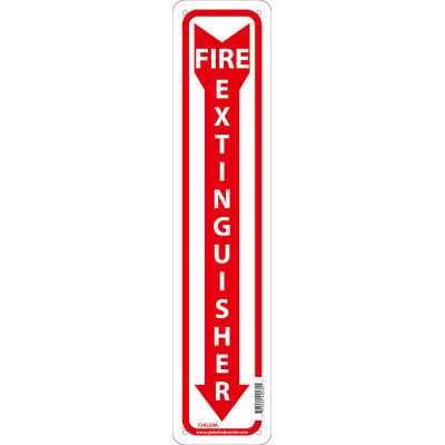 Global Industrial™ Fire Extinguisher Sign, 18x4, Aluminium