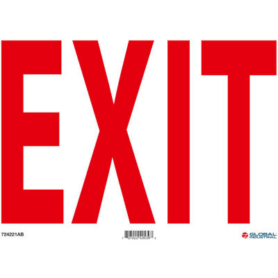 Global Industrial™ Exit Sign, 14''W x 10''H, Aluminium