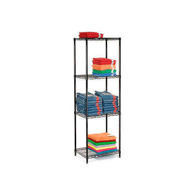 Nexel® Black Epoxy Wire Shelving Starter 24"W x 18"D x 74"H