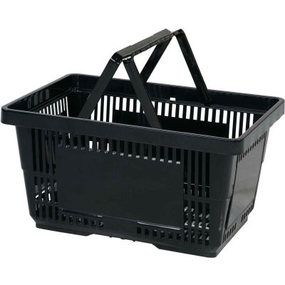Good L ® Large Shopping Basket with Plastic Handle 33 Liter 19-3/8"L x 13-1/4"W x 10"H Black - Qté par paquet : 12