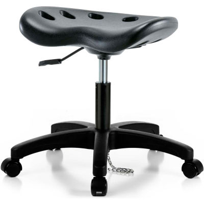 Interion® tabouret tracteur en polyuréthane ESD - Black w/ Black Base