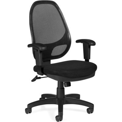Offices To Go™ Mesh Back Managers Chair -Fabric - Black