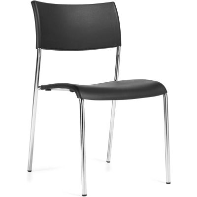Offices to Go™ Armless Stack Chair - Plastic - Black
