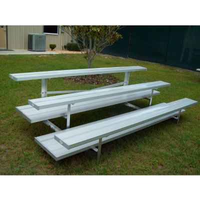 3 Row National Rep Aluminium Bleacher, 12' Long, Double Footboard