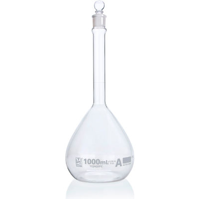 Flacon, Volumétrique , Globe Glass, Classe A, À contenir (TC), ASTM E288, 1000mL