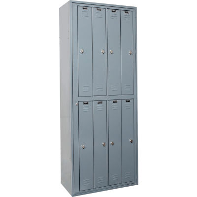 Hallowell® 8-Tier 8 Door Uniform Exchange Locker, 32-9/16"L x 21"P x 84"H, gris foncé, assemblé