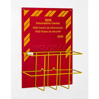 Horizon Mfg. Economy Right-To-Know Center, 3034, 3 Language Sign & Yellow Wire Rack
