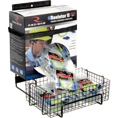Horizon Mfg. 200 Pair Foam Earplug Dispenser Box Rack With Anti-Spill Wire Tray, 4001, 10-1/2"L