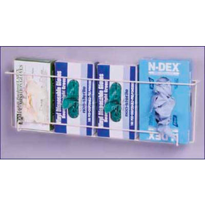 Horizon Mfg. "Space Saver" Quadruple Front Dispensing Exam Glove Rack, 8"H x 27"W x 4-1/2"D