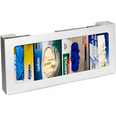 Distributeur à gants horizontal en plastique à chargement sur le dessus Horizon Mfg., contient 4 boîtes, 11 po H x 20 po L x 4 po D, blanc