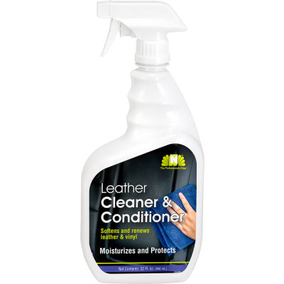 Nilodor RTU Leather Cleaner & Conditioner, Nonsecented, Quart Trigger Spray Bottle, 6 Bouteilles/Caisse
