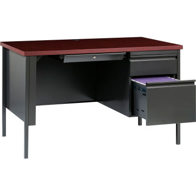 Hirsh Industries® acier Desk - Piédestal de droite seule - 30" D x 48" W - Acajou - Série HL10000