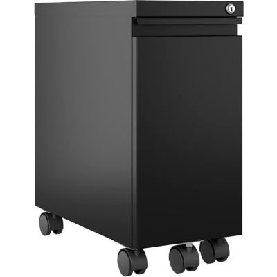 Hirsh Industries®20 « Deep Mobile Pedestal Slim Ped, boîte / fichier avec tiroir caché avant - Noir