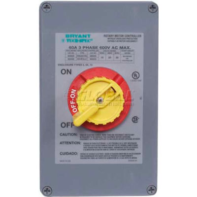 NEMA 4X Rotary Motor Controller, 60 AMP, 600 V, 3 Poles