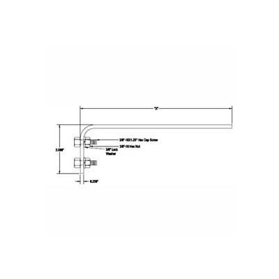 Hubbell Tow Arm W/ S Beam Support, 6-1/2"L x 3"W x 15"H, Gray