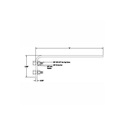 Hubbell Tow Arm W/ S Beam Support, 6-1/2"L x 3"W, Gray